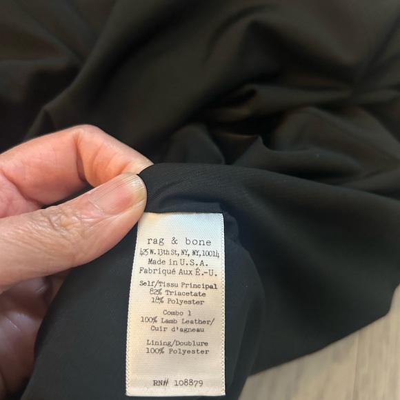 Rag and Bone Leather Detail Shift Elegant Dress Size 2 - Picture 4 of 5